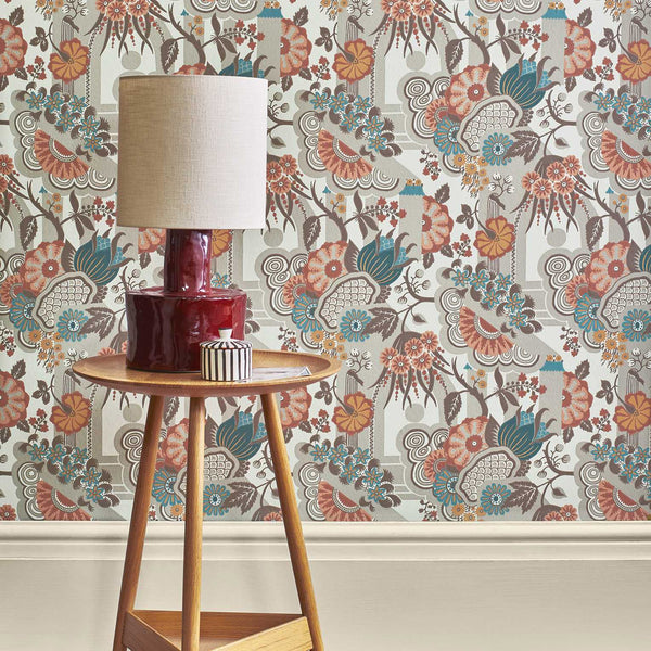 V&a - Pineapple Garden - Apricot Wallcovering | 1838 Wallcoverings