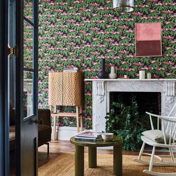 V&a Rhododendron - Magenta - Pink Wallcovering | 1838 Wallcoverings