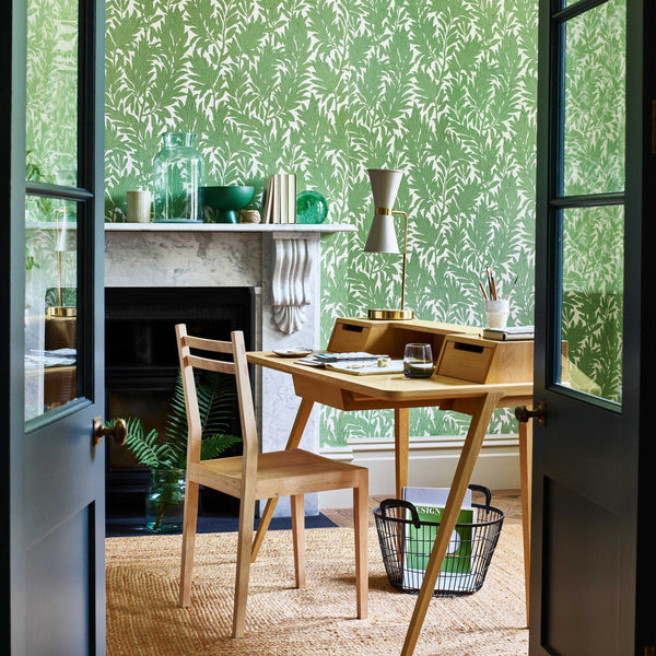 V&a Laurel Leaf - Verde - Green Wallcovering | 1838 Wallcoverings