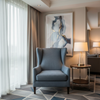 Fine Pebble Grain Denim Blue Upholstered Chair | Architectural Fabrics
