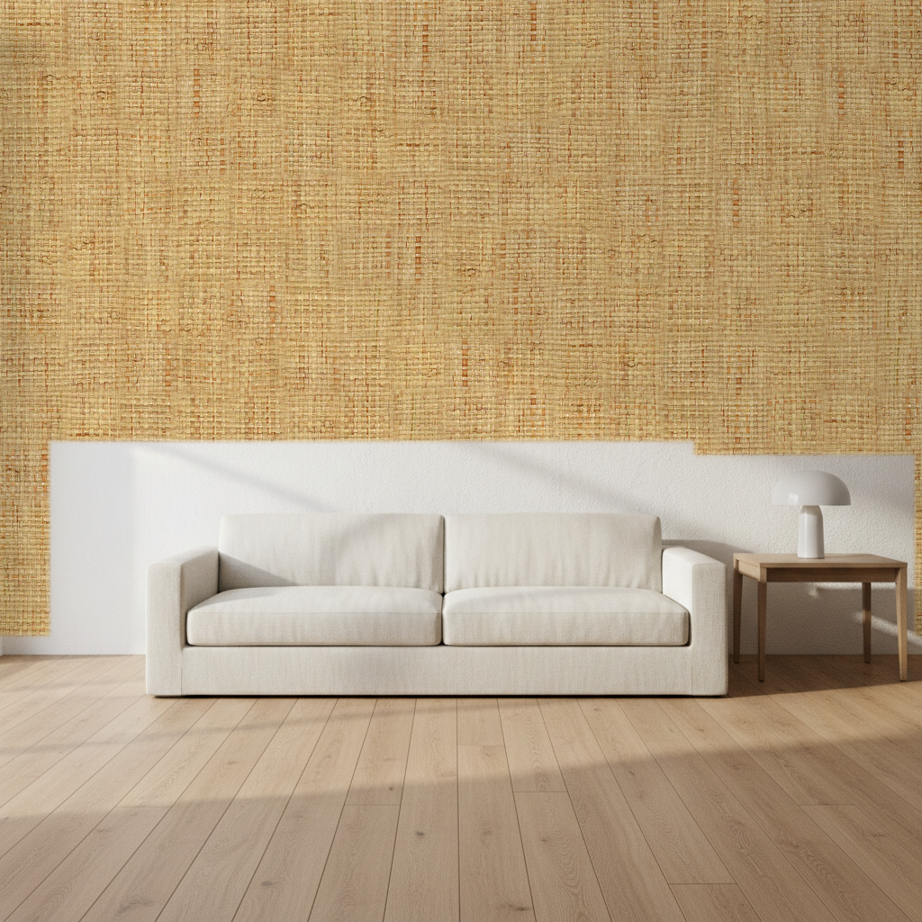 Montauk Paperweave Sunset Wallcovering | Phillipe Romano room setting