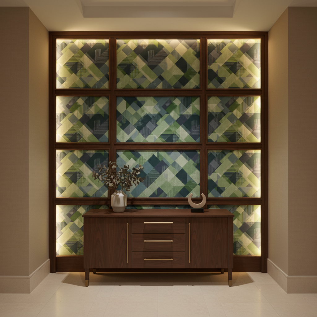 Trellis Bay - Pistachio Upholstered Wall Panel | Architectural Fabrics
