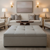 Tweed Bay - Fog Upholstered Ottoman | Architectural Fabrics