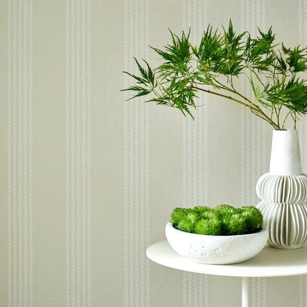 V&a Silk Stripe - Natural Wallcovering | 1838 Wallcoverings