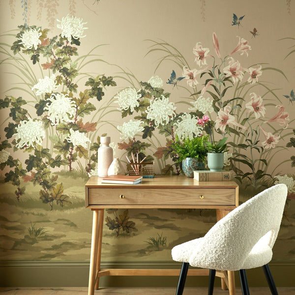 V&a Wisteria Bloom - Alabaster Wall Wallcovering | 1838 Wallcoverings