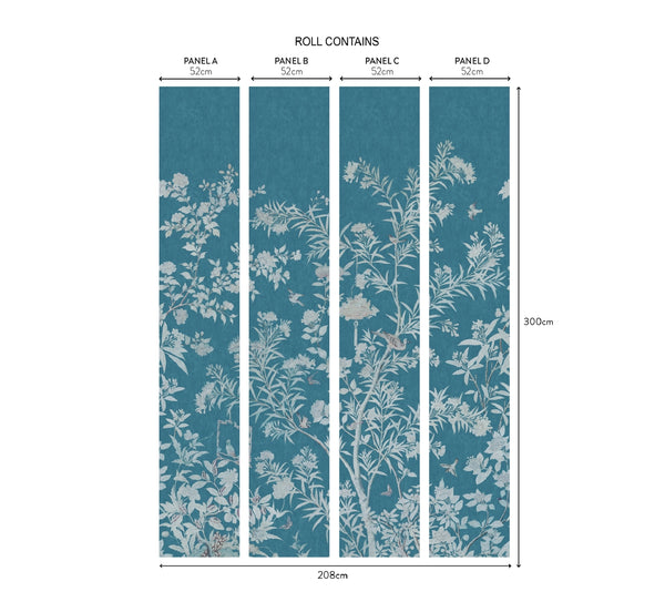 V&a Moor Park - Prussian - Blue Wall Wallcovering | 1838 Wallcoverings