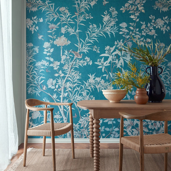 V&a Moor Park - Prussian - Blue Wall Wallcovering | 1838 Wallcoverings