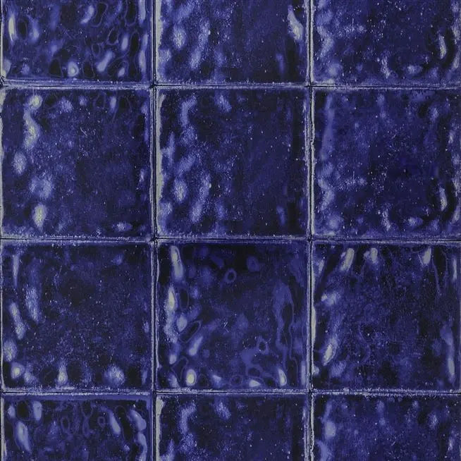Aquarelle Glazed Metallic Cobalt | Designers Guild Europe