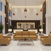 Fine Pebble Grain Golden Tan Upholstered Sofa | Architectural Fabrics