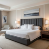Subtle Linen Weave Deep Indigo Upholstered Headboard | Architectural Fabrics