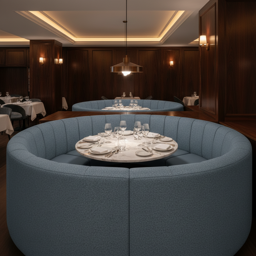 Aragon - Deepwater Performance Vinyl Upholstered Banquette | Architectural Fabrics