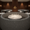 Woven Linear Texture Charcoal Grey Upholstered Banquette | Architectural Fabrics