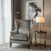 Crushed Velvet Texture Smoked Silver Upholstered Chair | Architectural Fabrics