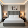 Algiers - Slate Gray Performance Vinyl Upholstered Headboard | Architectural Fabrics