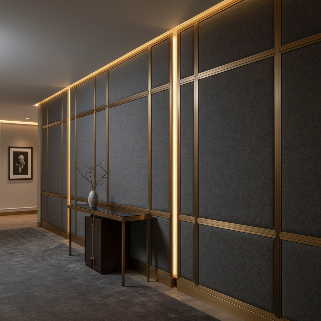 Savannah Bay - Noir Upholstered Wall Panel | Architectural Fabrics