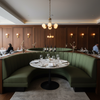 Smooth Velvet Deep Olive Upholstered Banquette | Architectural Fabrics