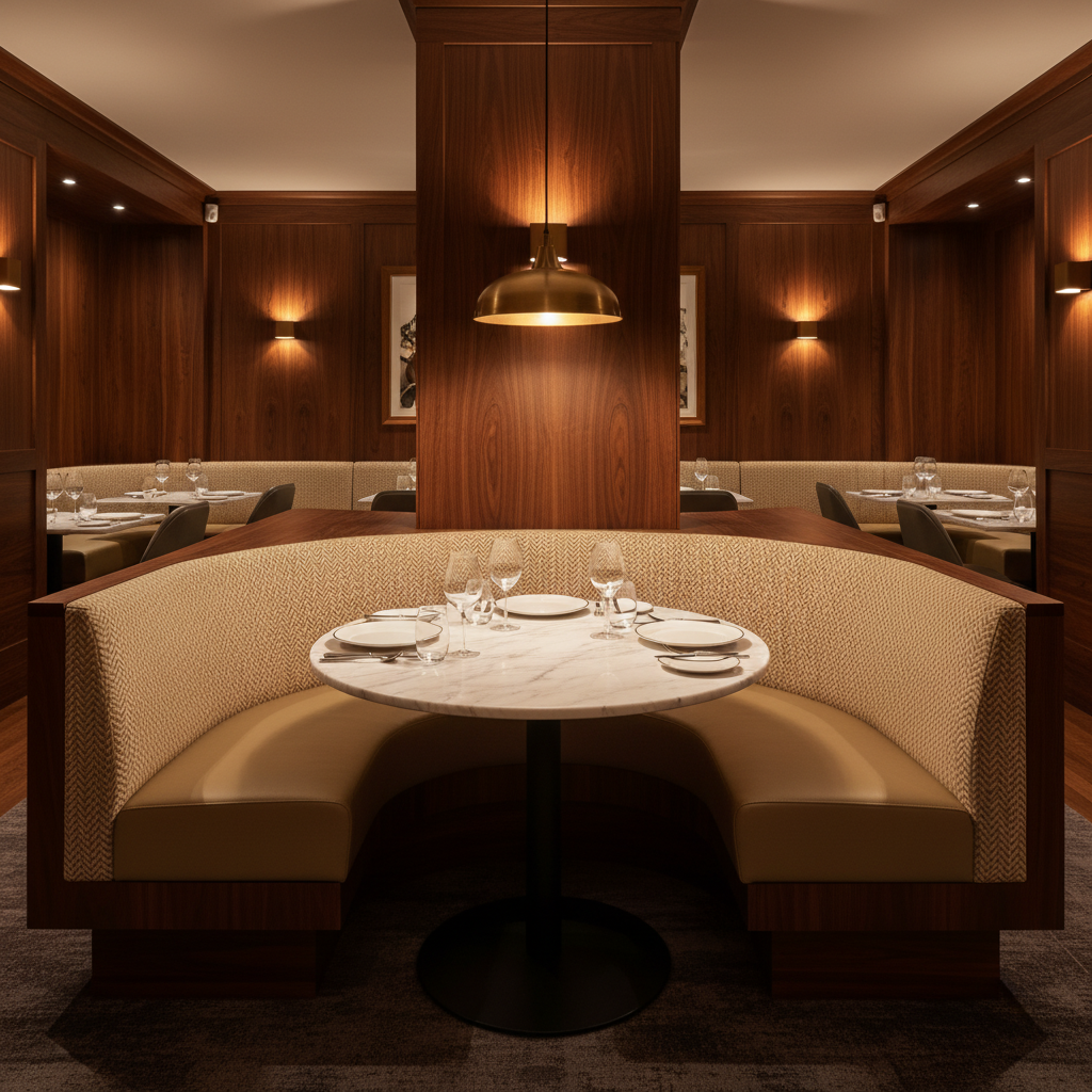 Salt Island - Vanilla Upholstered Banquette | Architectural Fabrics