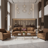 Linen Weave Texture Cocoa Bean Upholstered Sofa | Architectural Fabrics
