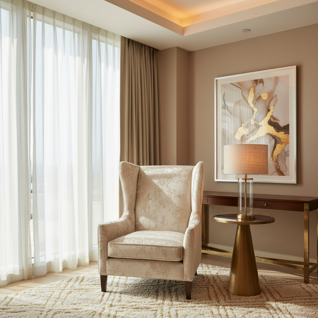Crushed Velvet Texture Cream Pearl Upholstered Chair | Architectural Fabrics