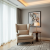 Subtle Pebble Grain Soft Sand Upholstered Chair | Architectural Fabrics