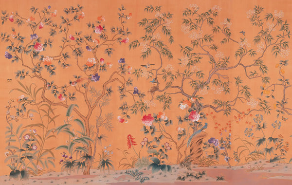 Jardin Chinois — Shell Pink painted silk