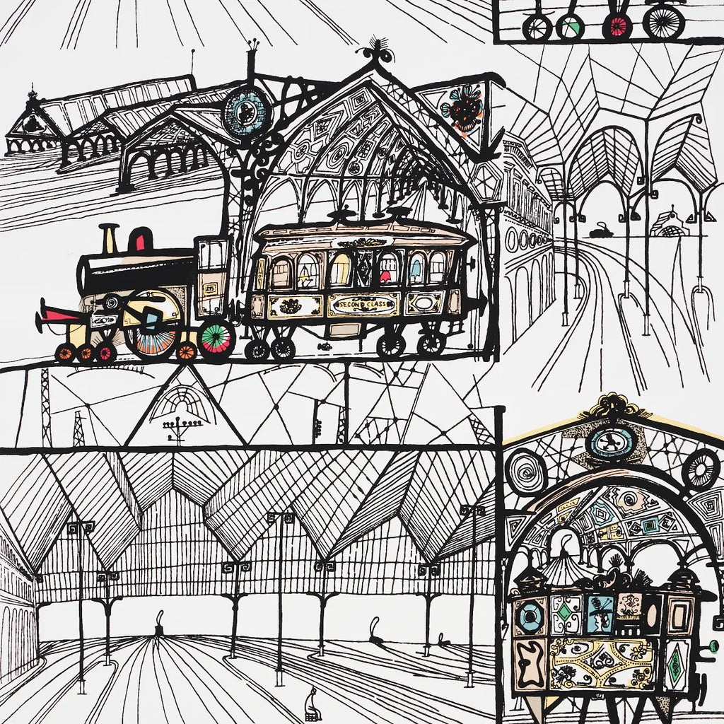 Trains - Multi On White Wallpapers