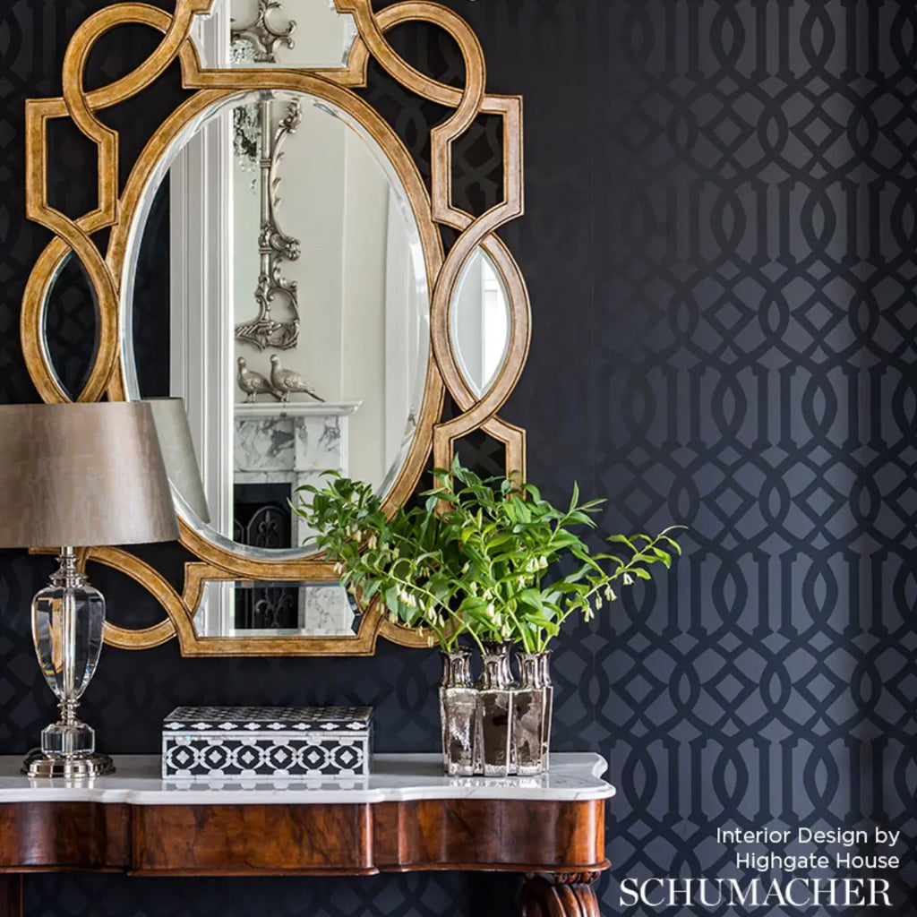 Imperial Trellis - Onyx Gloss Wallpapers