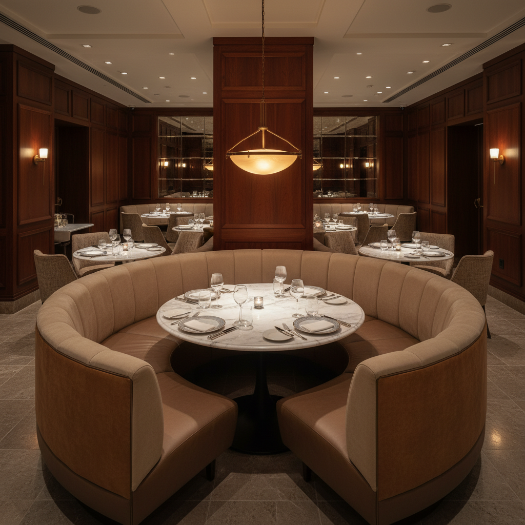 Ultrasuede  Doe Beige, Brown Upholstered Banquette | Ultrasuede Upholstery