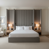 Smooth Solid Texture Misty Gray Upholstered Headboard | Architectural Fabrics