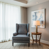 Woven Textured Crosshatch Denim Blue Upholstered Chair | Architectural Fabrics
