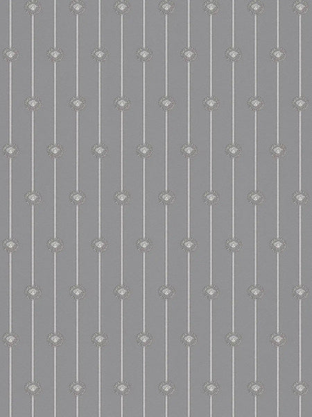 I Love Baroque Medusa Stripe Grey Silver Versace Wallcovering