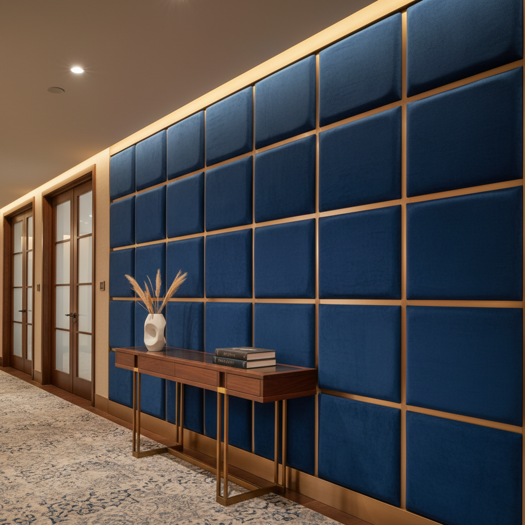 Ultrasuede  Cerulean  Blue Upholstered Wall Panel | Ultrasuede Upholstery
