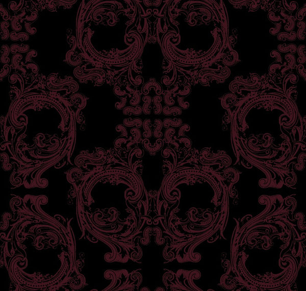 Noah' Skull Damask Gothic | Architectural Wallcoverings