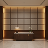 Brushed Linen Weave Soft Taupe Upholstered Wall Panel | Architectural Fabrics
