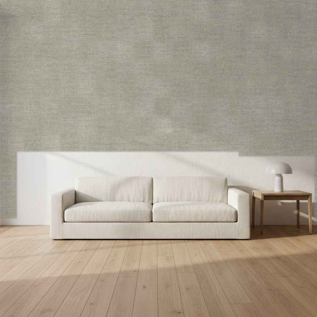 Nantucket Grasscloth Graphite Wallcovering | Phillipe Romano room setting