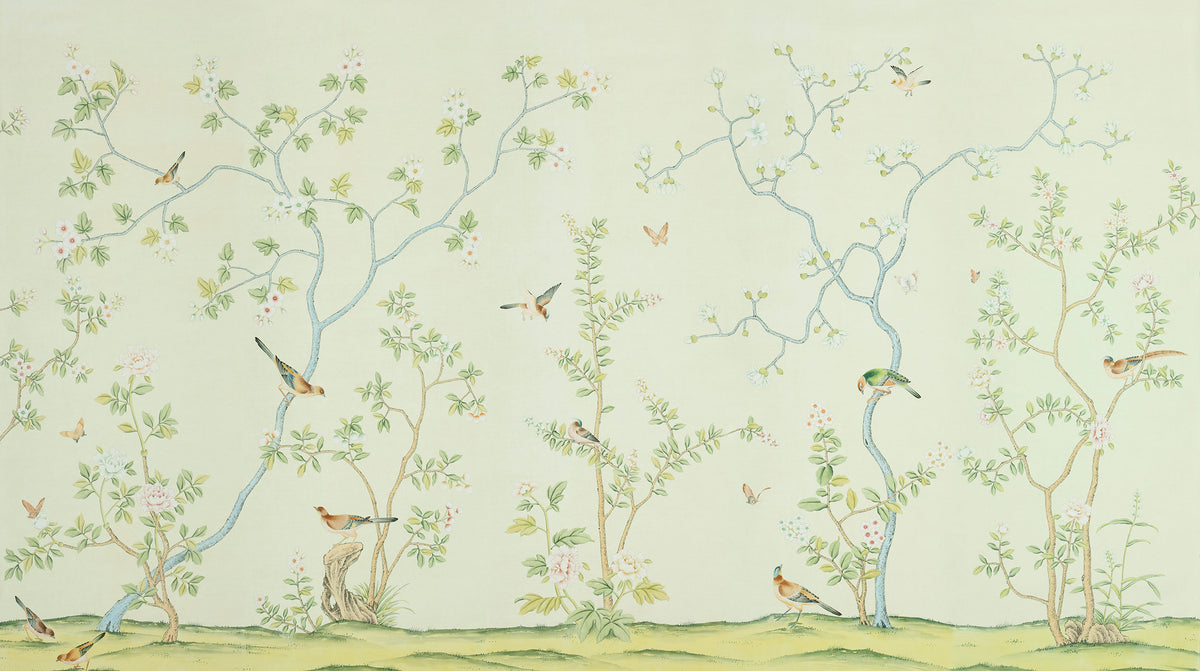 Badminton — Standard colourway on Celadon dyed silk