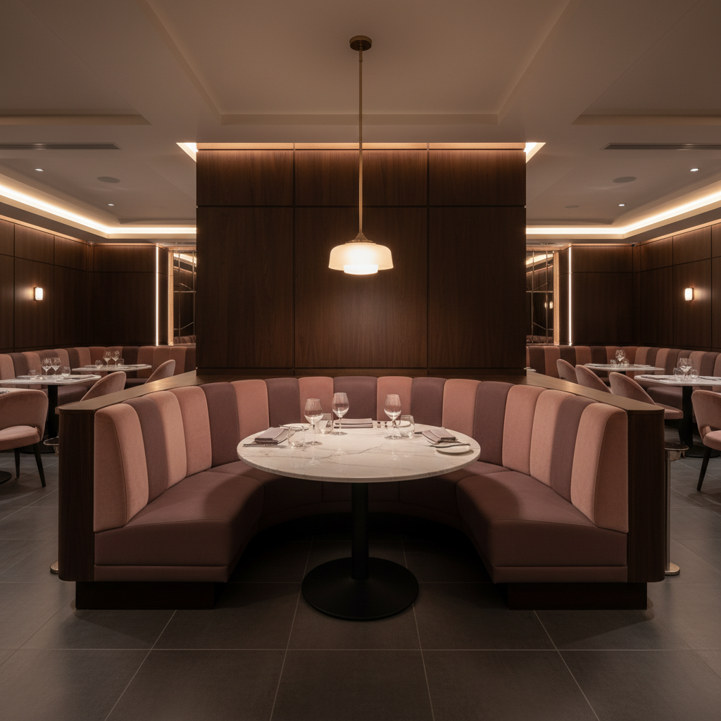 Bedford Blackberry Upholstered Banquette | Architectural Fabrics