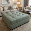 Rincon - Frost Upholstered Ottoman | Architectural Fabrics