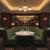 Ultrasuede Lotus Green Upholstered Banquette | Ultrasuede Upholstery