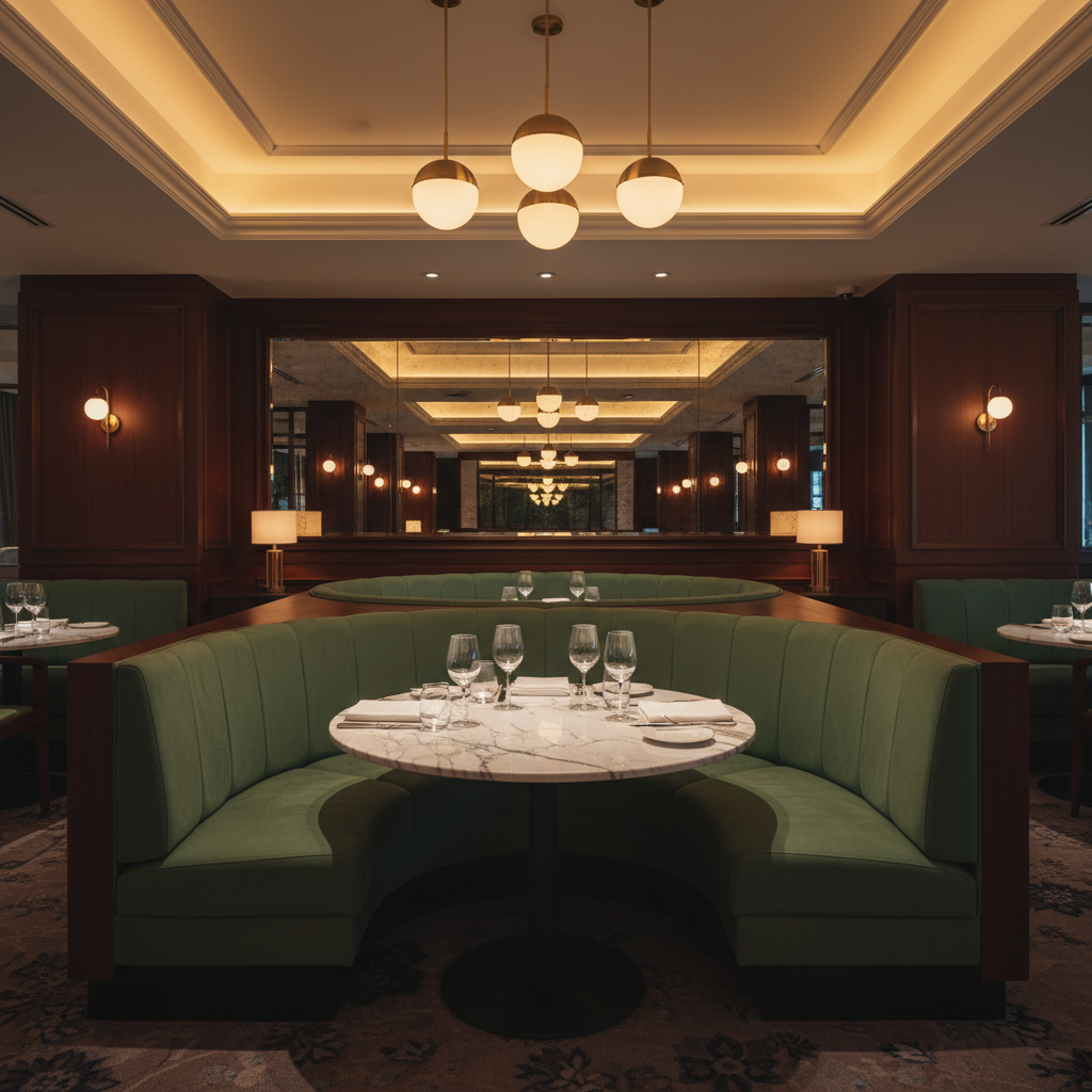Ultrasuede Lotus Green Upholstered Banquette | Ultrasuede Upholstery