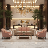 Ultrasuede  Bisque Pink, Beige Upholstered Sofa | Ultrasuede Upholstery