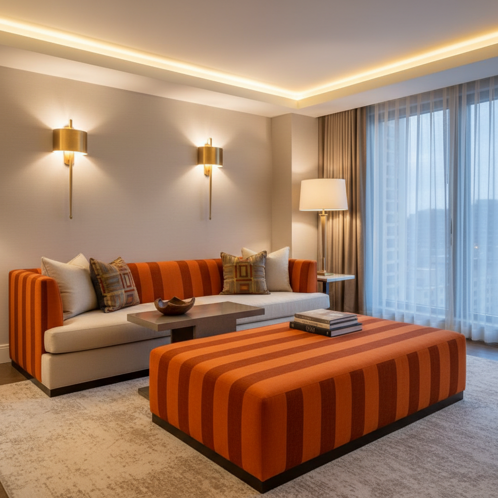 Bedford Bazaar Upholstered Ottoman | Architectural Fabrics