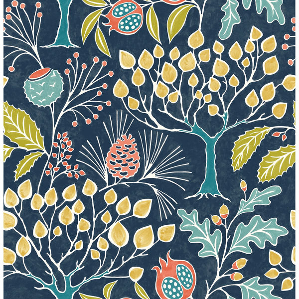 Shiloh, Navy Wallcoverings | Malibu Wallcovering