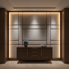 Subtle Textured Grain Soft Silver Upholstered Wall Panel | Architectural Fabrics