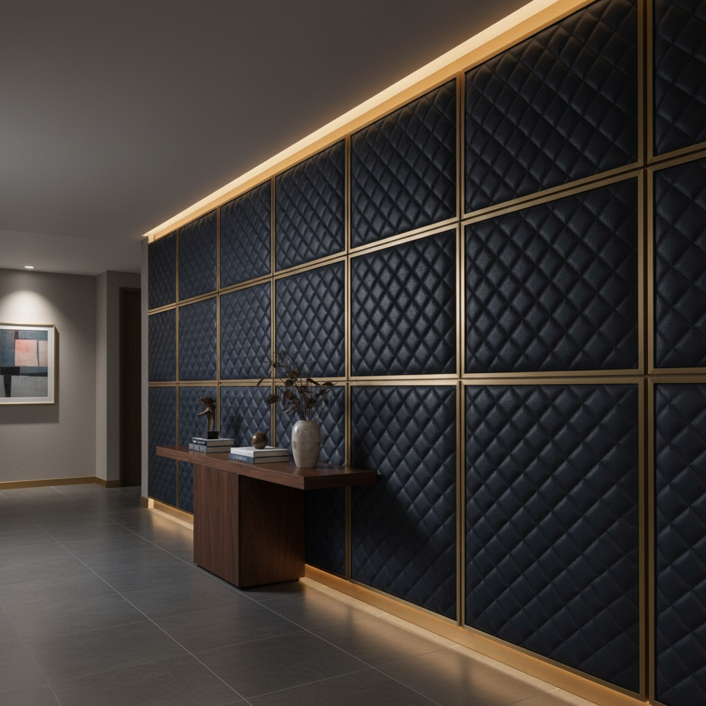 Tyrell Bay - Ink Upholstered Wall Panel | Architectural Fabrics