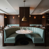 Fine Pebble Grain Seafoam Tint Upholstered Banquette | Architectural Fabrics