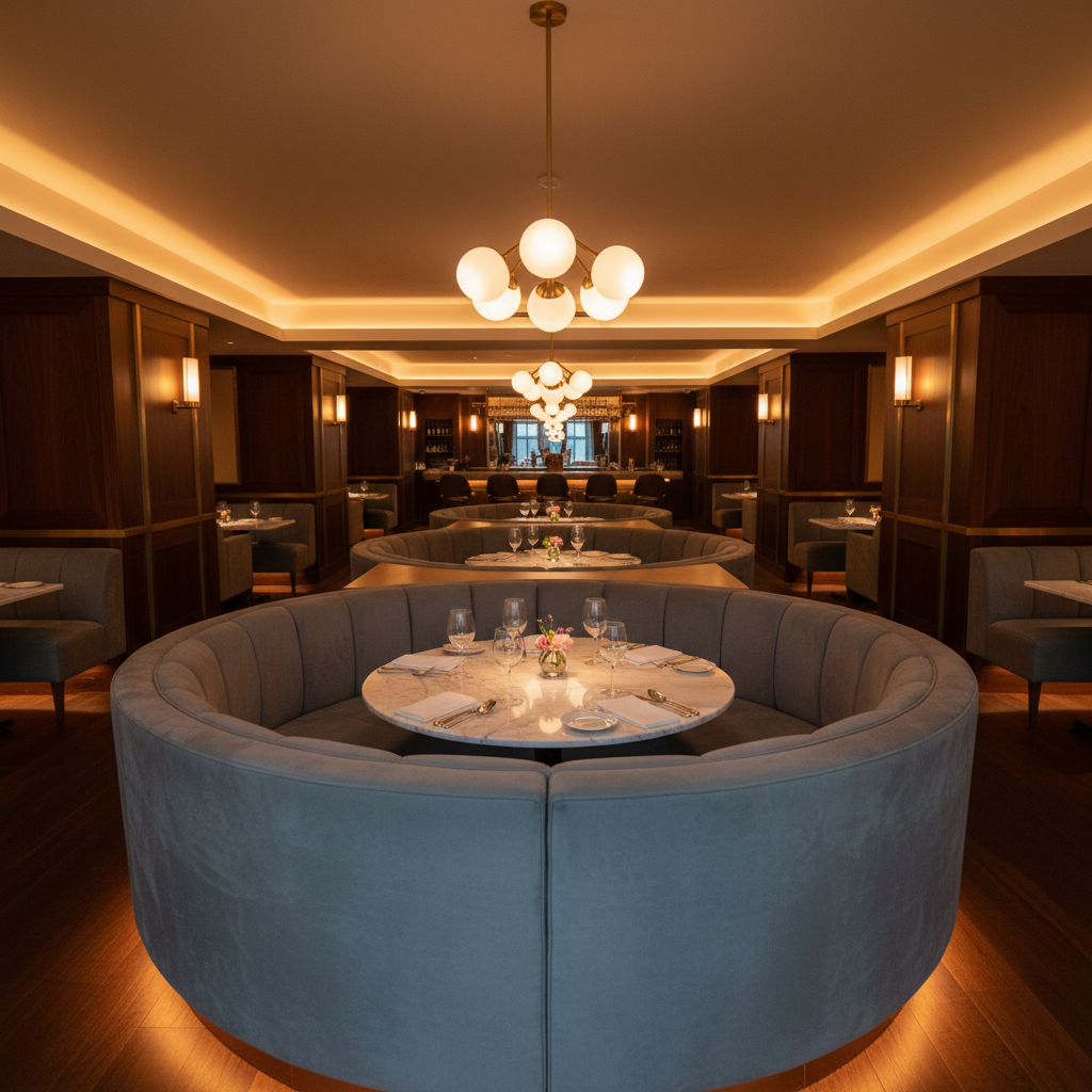 Ultrasuede  French Grey  Grey Upholstered Banquette | Ultrasuede Upholstery