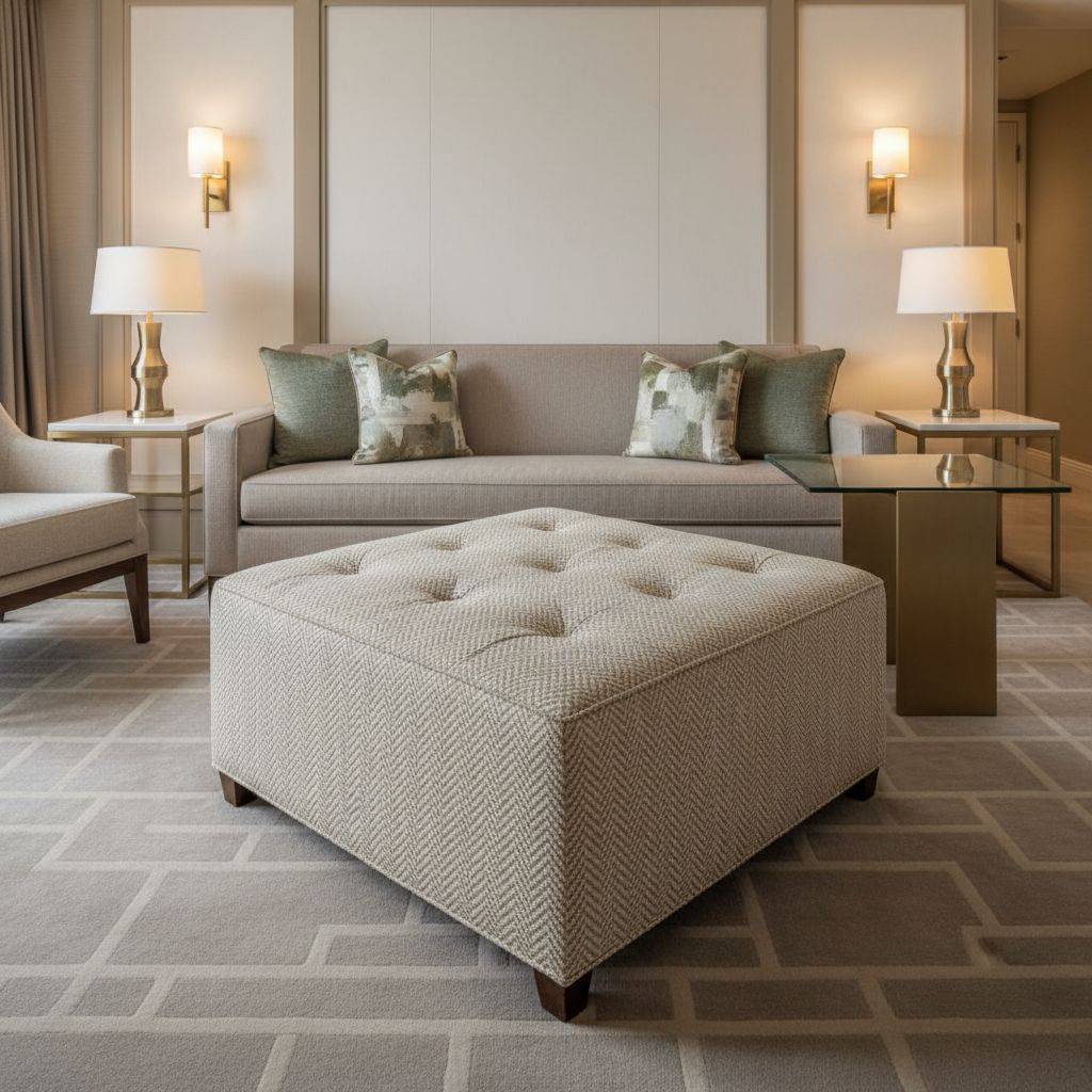 Rainbow Reef - Pebble Upholstered Ottoman | Architectural Fabrics