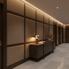 Distressed Leather Grain Earthy Taupe Upholstered Wall Panel | Architectural Fabrics