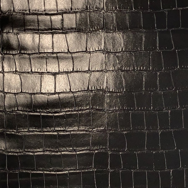 Le Embossed Croc Viva | Vegan Leather |  Black